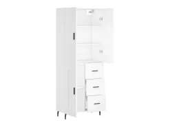 Aparador alto madera contrachapada blanco 69,5x34x180 cm ES62584