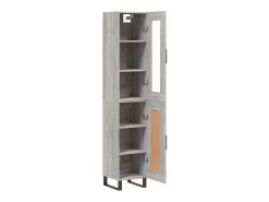 Aparador alto madera contrachapada gris Sonoma 34,5x34x180 cm