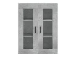 Aparador alto madera contrachapada gris hormigón 69,5x34x180 cm