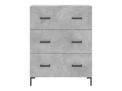 Aparador alto madera contrachapada gris hormigón 69,5x34x180 cm