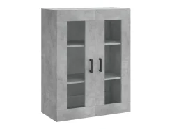 Aparador alto madera contrachapada gris hormigón 69,5x34x180 cm