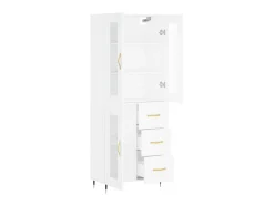 Aparador alto madera contrachapada blanco 69,5x34x180 cm ES45787