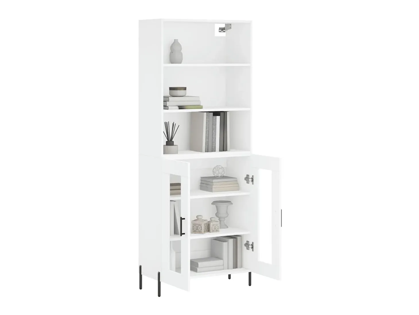 Aparador alto madera contrachapada blanco 69,5x34x180 cm ES91138