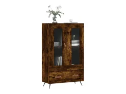 Aparador alto madera de ingeniería roble ahumado 69,5x31x115 cm ES84745