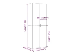 Aparador alto madera de ingeniería roble Sonoma 70x42,5x185 cm