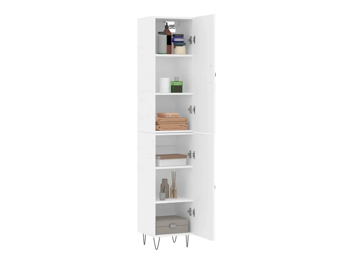 Aparador alto madera de ingeniería blanco 34,5x34x180 cm ES19072