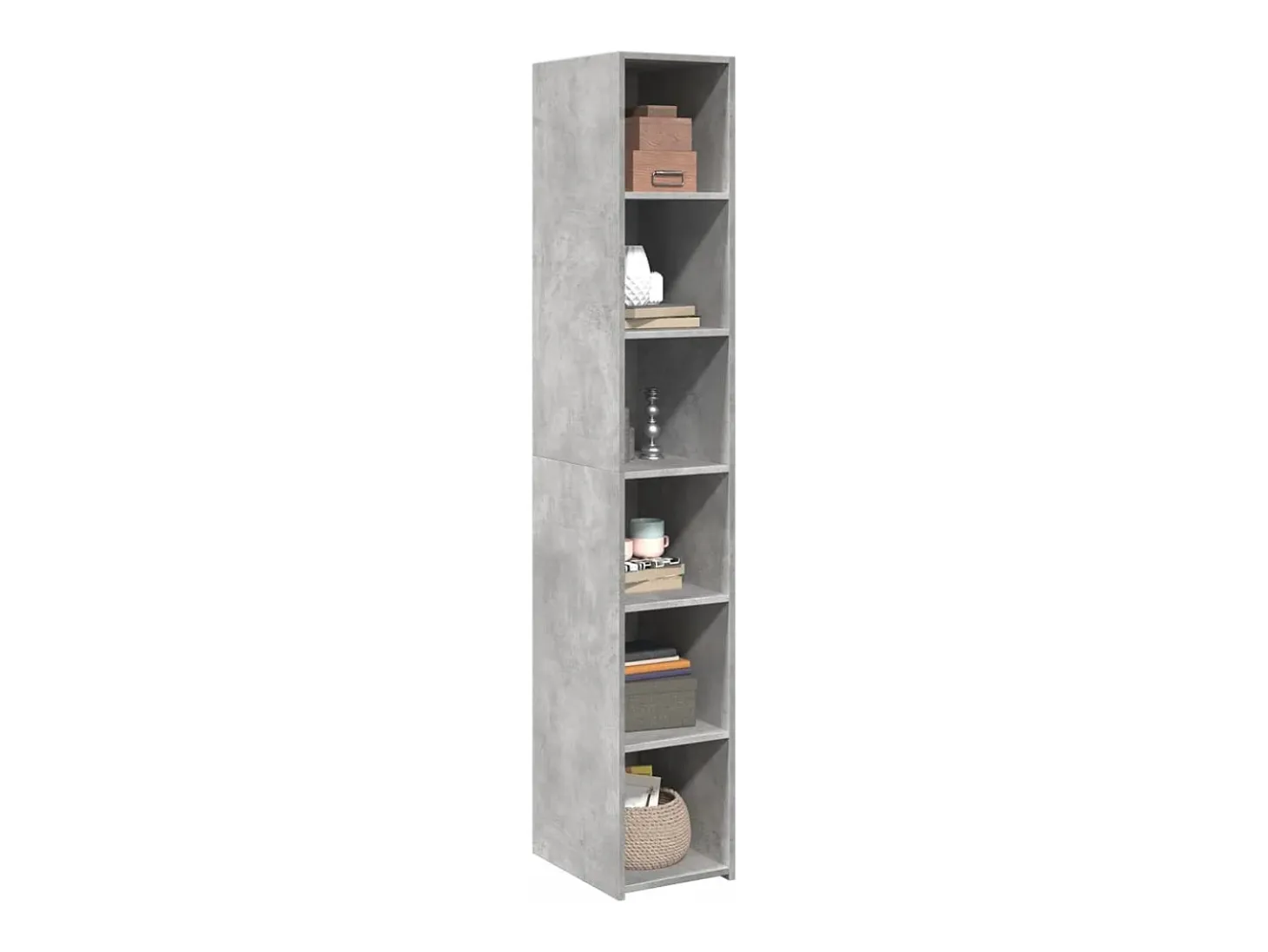 Aparador alto madera de ingeniería gris hormigón 30x41x185 cm