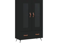 Aparador alto madera de ingeniería negro 69,5x31x115 cm ES96891