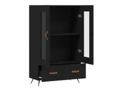 Aparador alto madera de ingeniería negro 69,5x31x115 cm ES96891