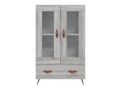 Aparador alto madera de ingeniería gris Sonoma 69,5x31x115 cm