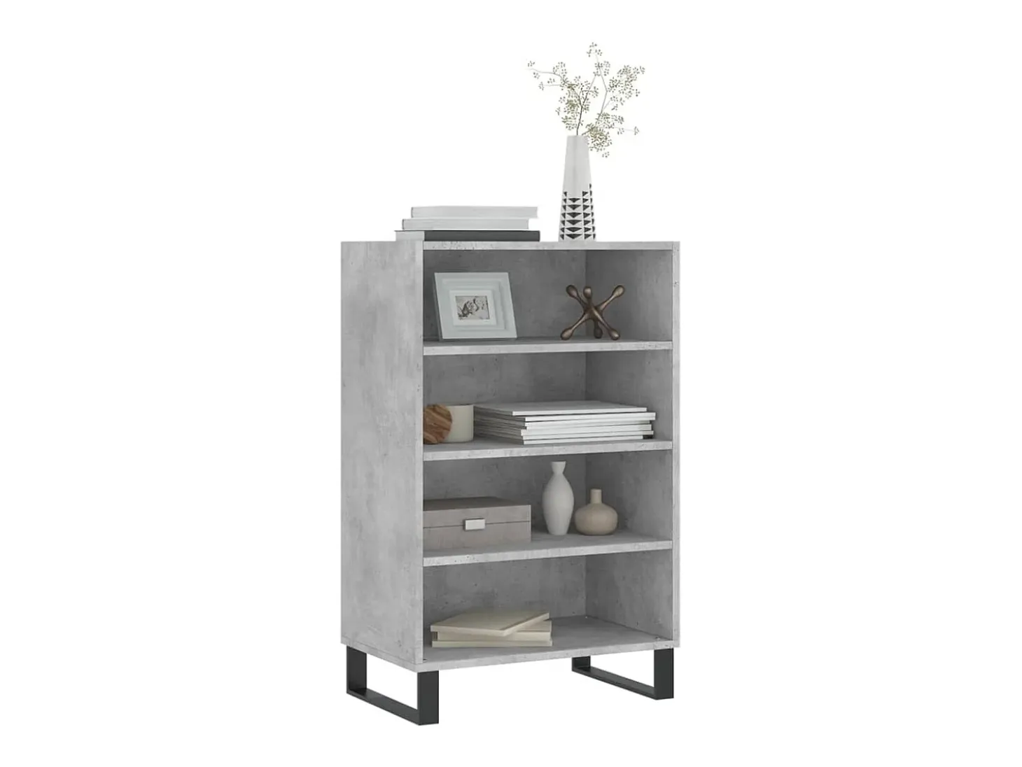 Aparador alto madera de ingeniería gris hormigón 57x35x90 cm