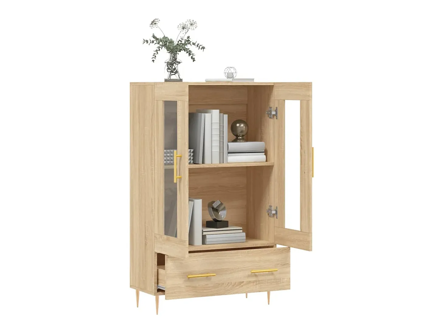 Aparador alto madera de ingeniería roble Sonoma 69,5x31x115 cm