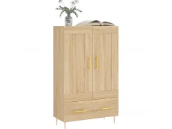 Aparador alto madera de ingeniería roble Sonoma 69,5x31x115 cm ES93378