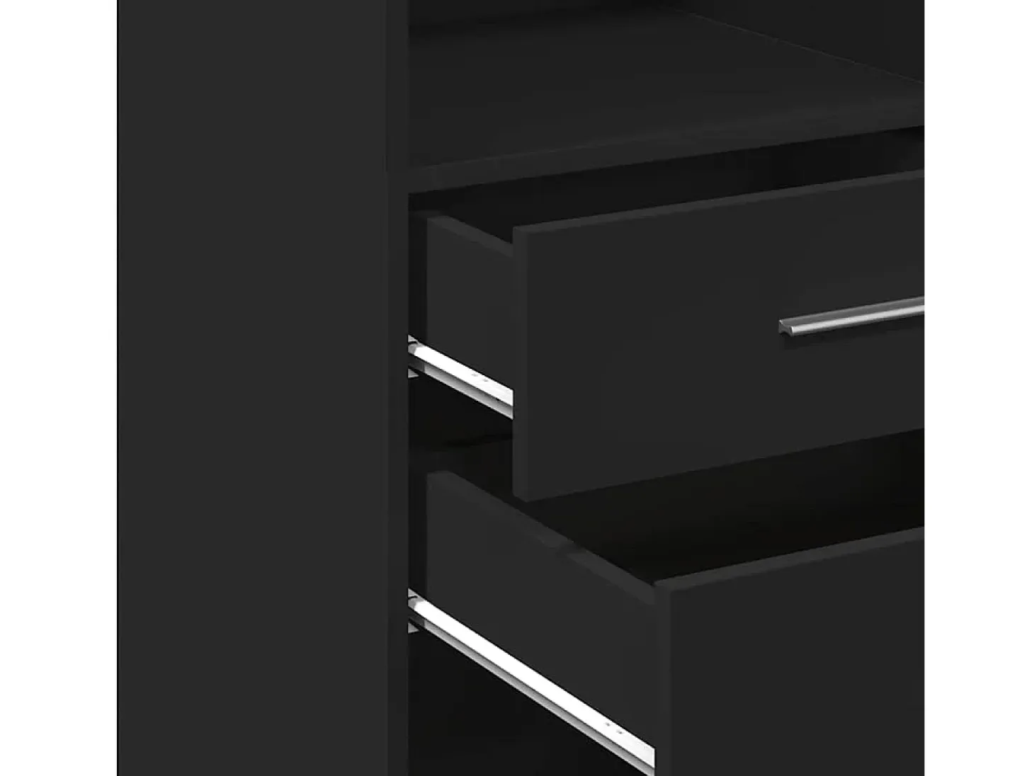 Aparador alto madera de ingeniería negro 40x42,5x124 cm