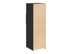 Aparador alto madera de ingeniería negro 40x42,5x124 cm
