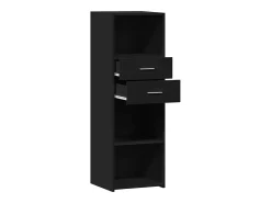 Aparador alto madera de ingeniería negro 40x42,5x124 cm
