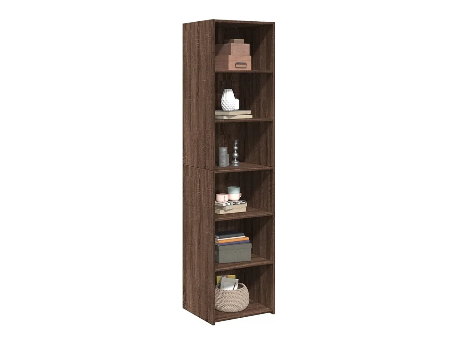 Aparador alto madera de ingeniería marrón roble 45x41x185 cm