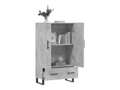 Aparador alto madera de ingeniería gris hormigón 69,5x31x115 cm ES78173