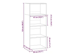 Aparador alto madera de ingeniería blanco 50x41x124 cm