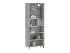 Aparador alto madera de ingeniería gris Sonoma 69,5x32,5x180 cm ES98811