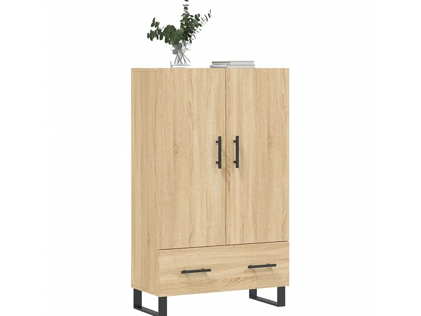Aparador alto madera de ingeniería roble Sonoma 69,5x31x115 cm ES78368