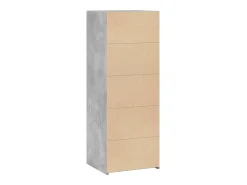 Aparador alto madera de ingeniería gris hormigón 45x41x124 cm