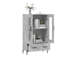 Aparador alto madera de ingeniería gris hormigón 69,5x31x115 cm