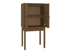 Aparador alto madera maciza de pino marrón miel 60x40x120 cm ES33175