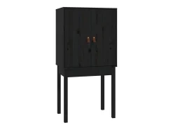 Aparador alto madera maciza de pino negro 60x40x120 cm