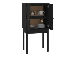 Aparador alto madera maciza de pino negro 60x40x120 cm