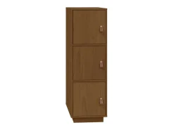 Aparador alto madera maciza de pino marrón miel 34x40x108,5 cm ES75051