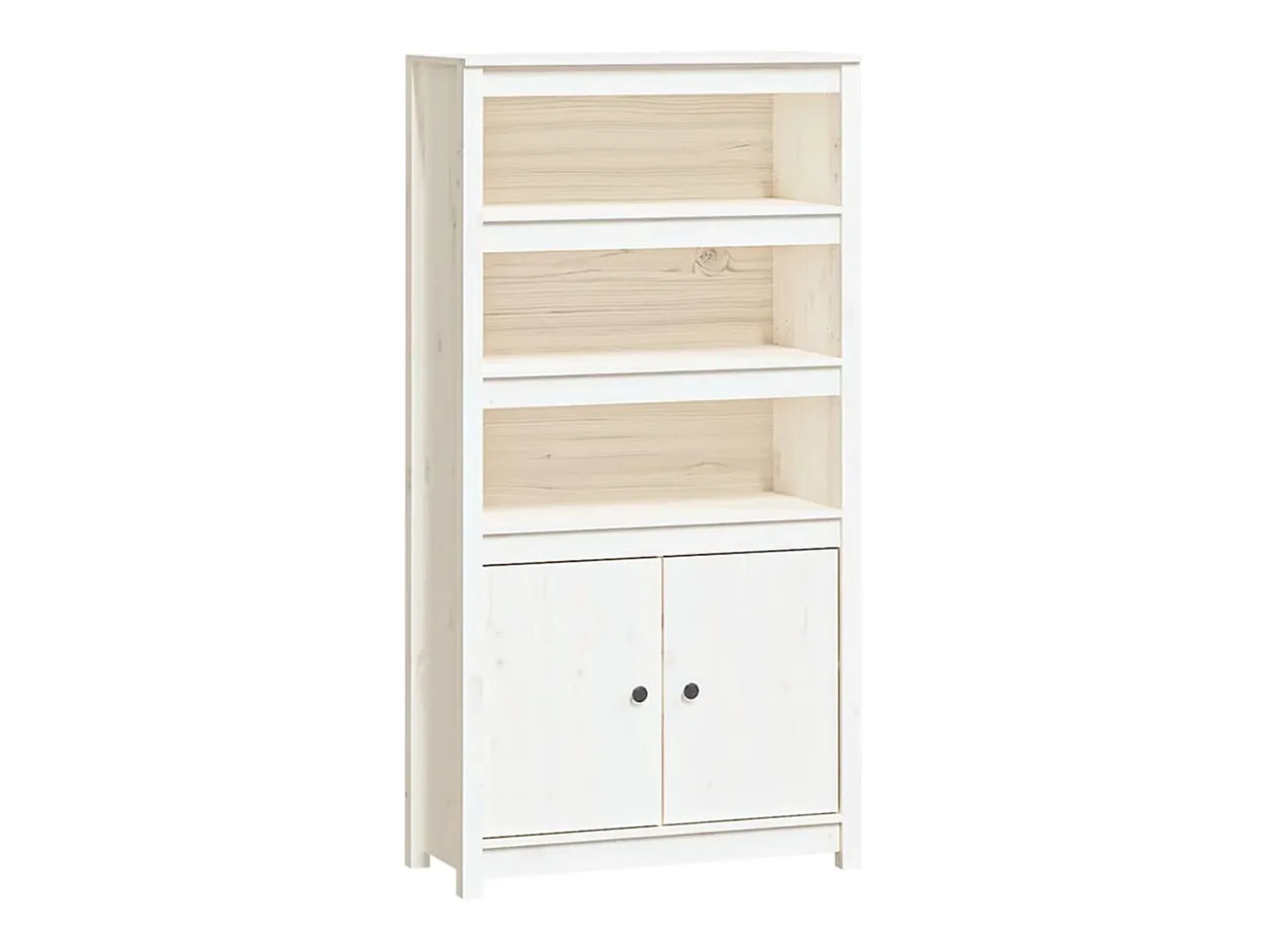 Aparador alto madera maciza de pino blanco 80x35x154 cm