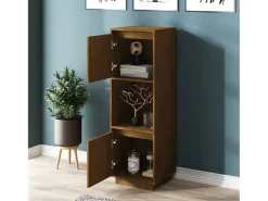 Aparador alto Marrón miel 38x35x117 cm Madera maciza de pino