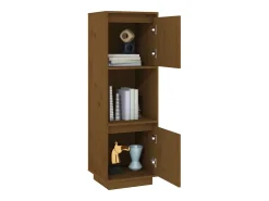 Aparador alto Marrón miel 38x35x117 cm Madera maciza de pino