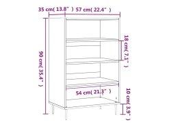 Aparador alto negro 57x35x90 cm madera de ingeniería