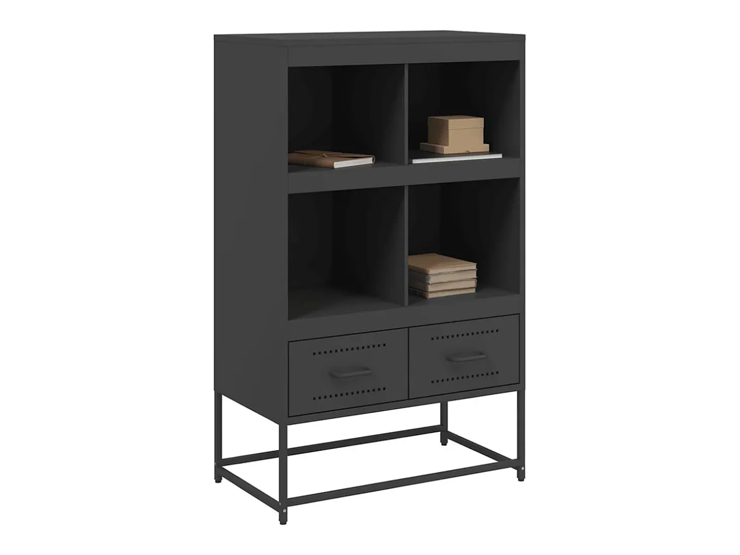 Aparador alto negro 68x39x111,5 cm acero