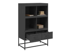 Aparador alto negro 68x39x111,5 cm acero
