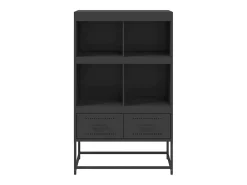 Aparador alto negro 68x39x111,5 cm acero