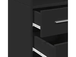 Aparador alto negro 30x42,5x185 cm madera contrachapada
