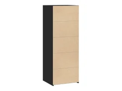 Aparador alto negro 45x41x124 cm madera contrachapada