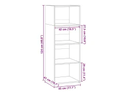 Aparador alto negro 45x41x124 cm madera contrachapada