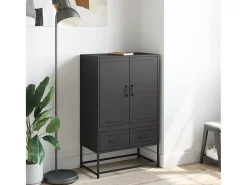 Aparador alto negro 68x39x111,5 cm acero
