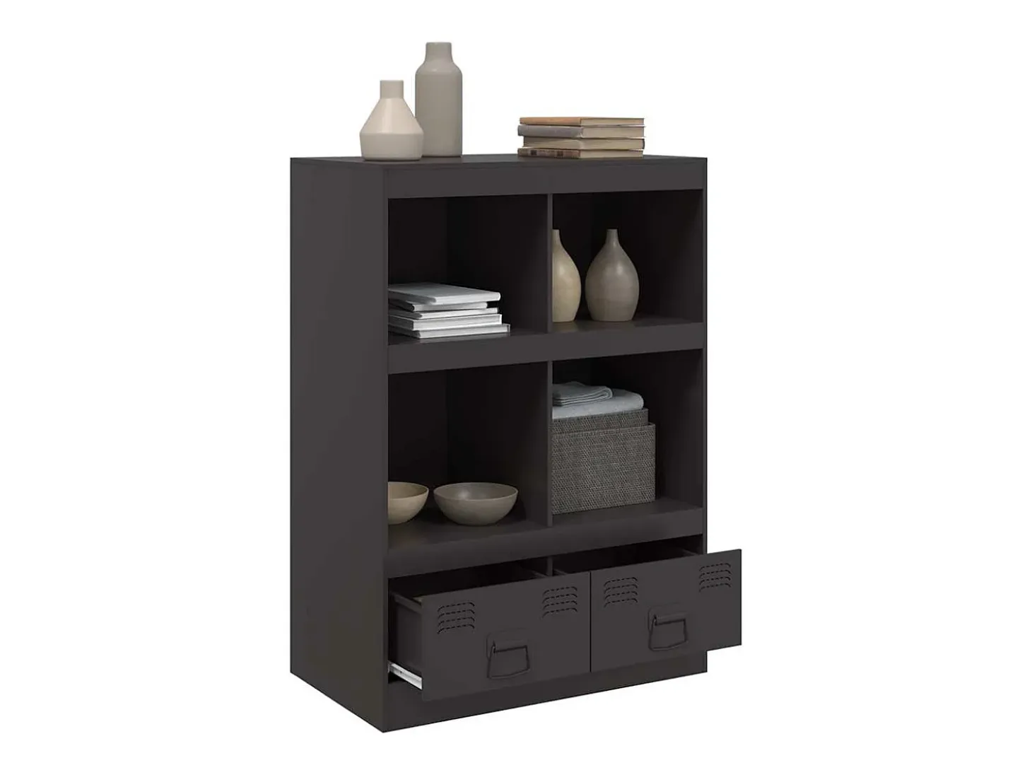 Aparador alto negro 67x39x95 cm acero