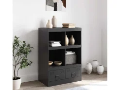 Aparador alto negro 67x39x95 cm acero