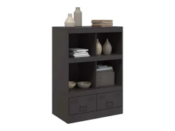 Aparador alto negro 67x39x95 cm acero