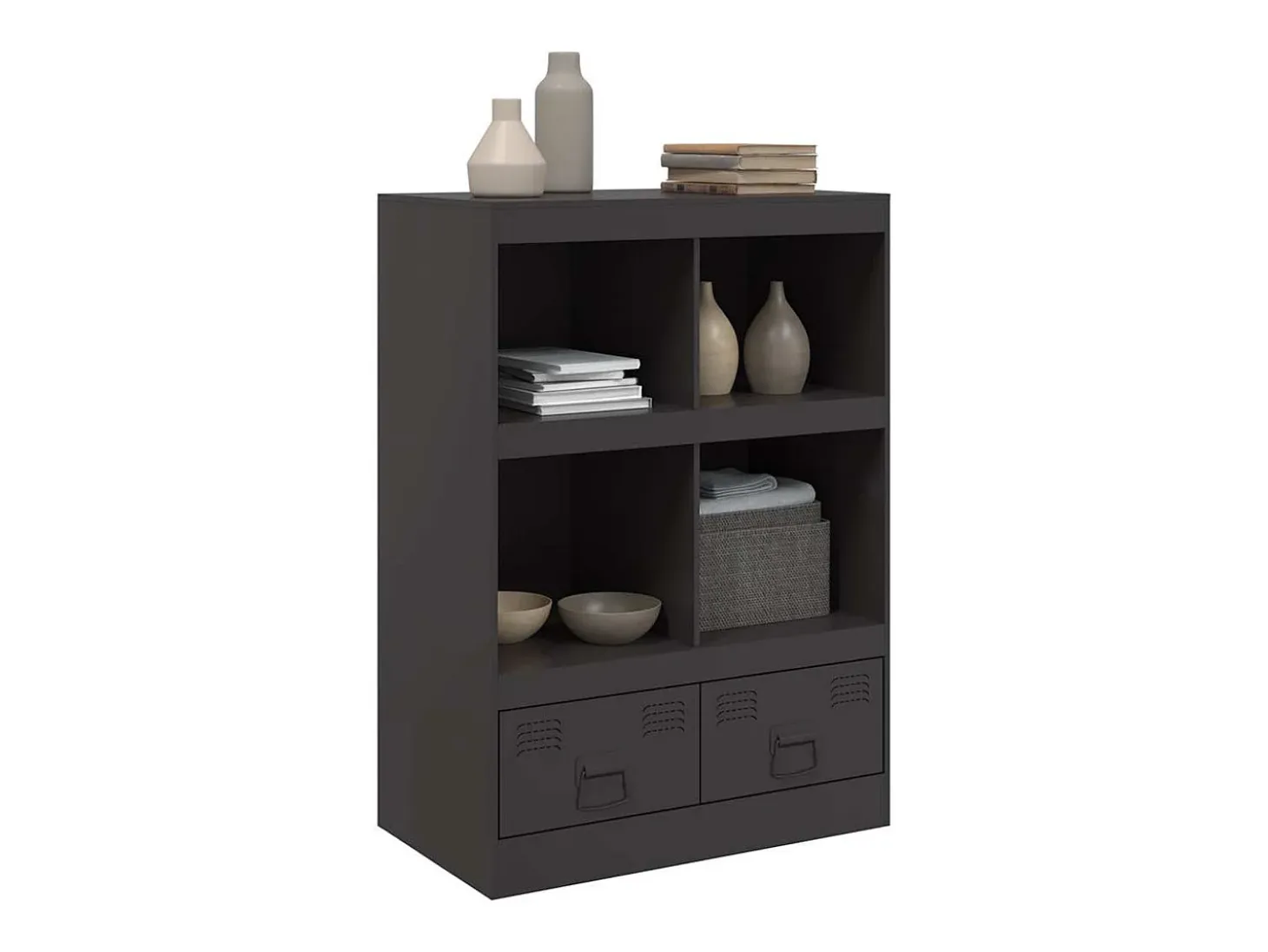 Aparador alto negro 67x39x95 cm acero