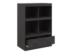 Aparador alto negro 67x39x95 cm acero