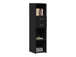 Aparador alto negro 30x42,5x124 cm madera contrachapada