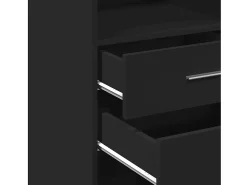 Aparador alto negro 30x42,5x124 cm madera contrachapada