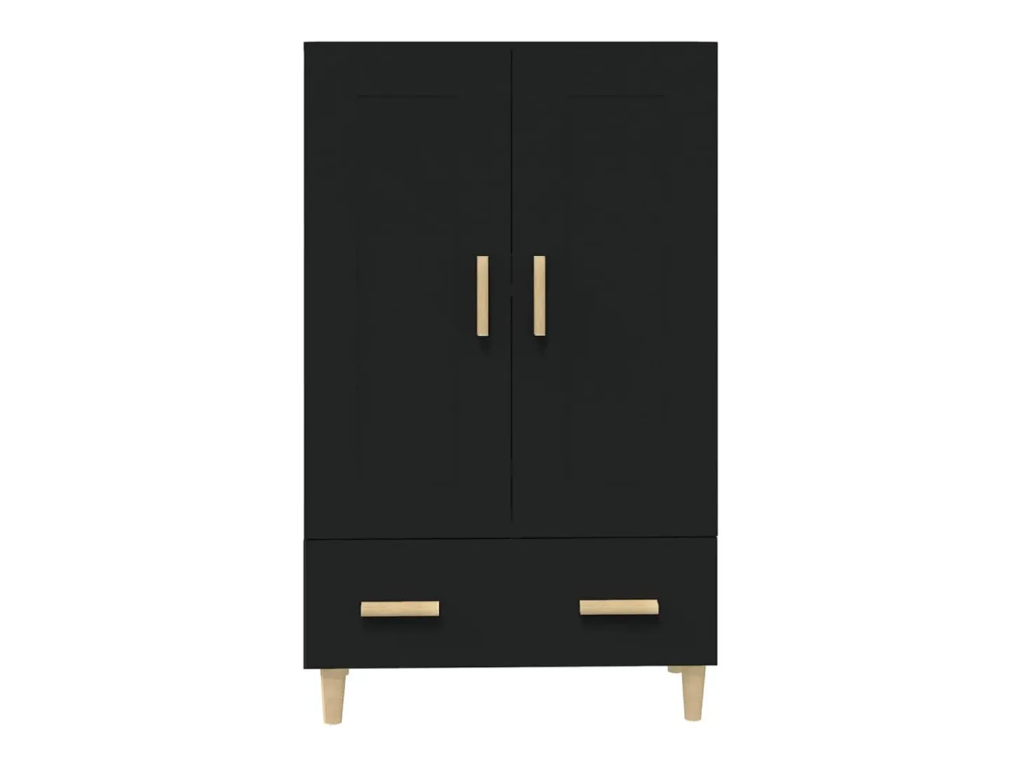 Aparador alto negro 70x31x115 cm madera contrachapada